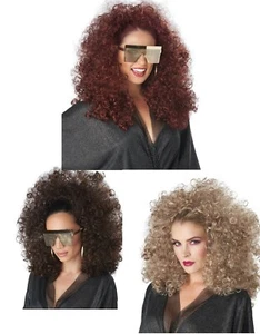 70's Disco Afro 3/4 Curly Fall Women Adult Wig  - Picture 1 of 7