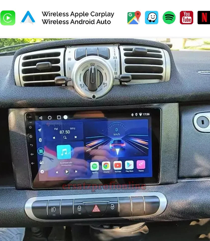 Für Smart Fortwo 451 Apple Carplay WIFI RDS SWC NAVI BT Android 13 Autoradio GPS - Bild 1 von 4