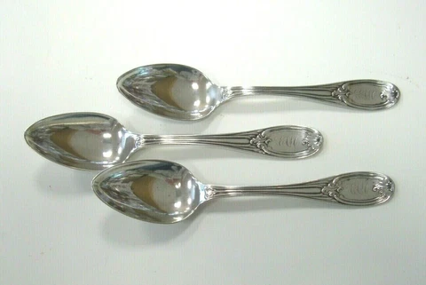 1847 TIFFANY YOUNG & ELLIS 3 TEASPOONS STERLING SILVER 925 6" DESIGNER JC MOORE Cover