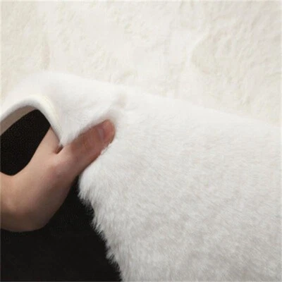 Faux Rabbit Fur Anti Slip Pad Square Thick Chair Cushion Mat Fluffy Comfy - Image 1 of 4