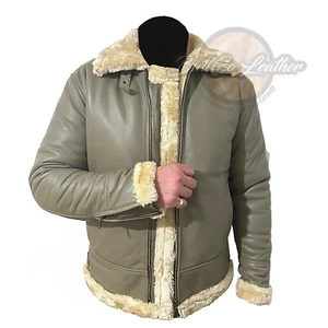 Chaqueta de cuero de oveja genuino de piel de oveja para hombre - Aviador cálido y elegante - Imagen 1 de 9