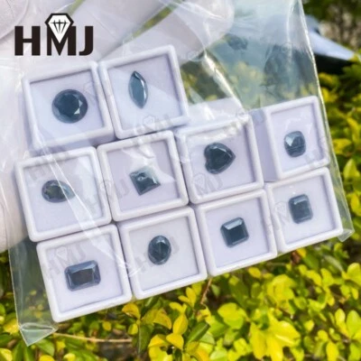 Loose Round Moissanite Black Various Shape Oval Gem Stone W. GRA Certificate - Image 1 of 4