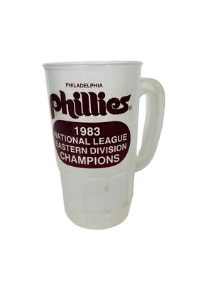 PHILADELPHIA PHILLIES VINTAGE 1983 NL EASTERN DIVISION CHAMPION PLASTIC BEER MUG - Image 1 of 3