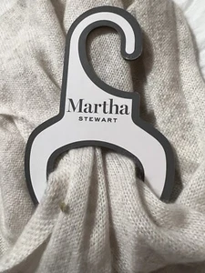 MARTHA STEWART Oversized 2- Ply 100% Cashmere Cream/Grey Scarf 13" X 70" NWT - Picture 1 of 9