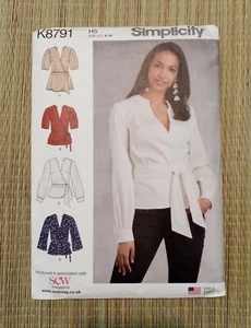 Top Sewing Pattern with Sleeve Variations Size US 6 to 14 Simplicity K8791 - Picture 1 of 4