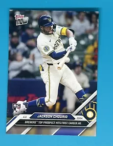 2024 Topps Now #37 Jackson Chourio RC 1st Career Home Run Brewers Rookie - Picture 1 of 2