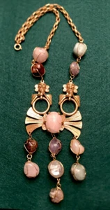 Massive Statement Piece Larry VRBA Castlecliff Mayan Aztec Stone Necklace EUC - Picture 1 of 12