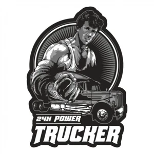 Aufkleber Wetterfest Trucker 24h Power 14 oder 40cm Kraftfahrer LKW Truck US - Bild 1 von 2