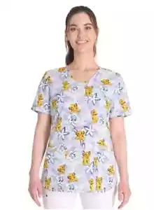 Women's sz S Disney Lion King V-Neck Printed Scrub Top NEW - Picture 1 of 7