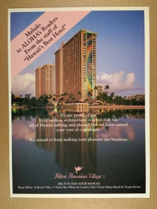1989 Hilton Hawaiian Village $100 Million Renewal vintage print Ad - Picture 1 of 1