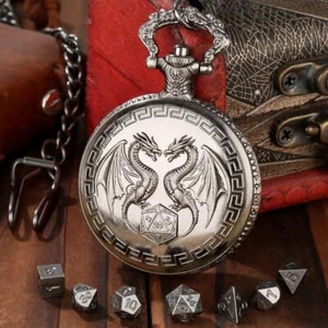 Mini DND Metall Polyedrische Würfel für Dungeons & Dragons mit Drachentasche Koffer - Bild 1 von 12