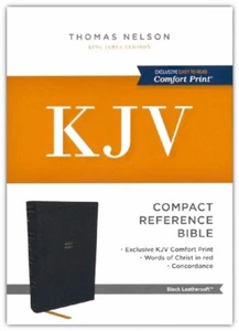 Thomas Nelson KJV Compact Reference Bible; 2023 Black Leather Soft; 7 Point - Imagen 1 de 9