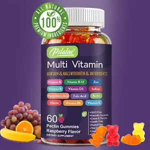 Multi Vitamin Gummies - Boost Immunity, Hair, Skin and Nail Health - with Biotin - Picture 1 of 8