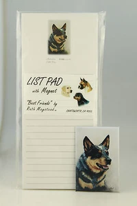 AUSTRALIAN CATTLE DOG ~  MAGNETIC LIST PAD & MATCHING  REFRIGERATOR MAGNET - Picture 1 of 3
