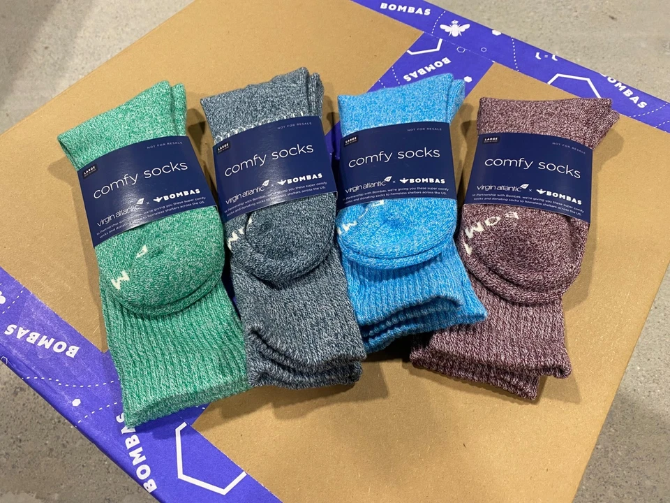 [4 Pairs]  Bombas x Virgin Atlantic Calf Socks -Emerald/Ocean/Wine/Midnight Pine - Image 1 of 1