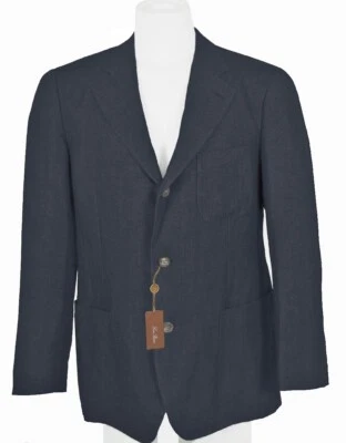 ¡NUEVO! $2795 Loro Piana Chaqueta Abrigo Deportivo de Lino No Estructurado! Azul Denim US 40 e 50 Foto 1 de 3