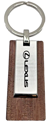2017 Lexus  Luxury Auto Metal and Wood Dealer style 3.5” Key- Ring Fob-Holder - Image 1 of 4