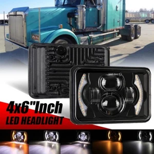 Faros LED de haz alto/bajo Amer DRL de 4x6 pulgadas 2 piezas para Peterbilt 379 Kenworth W900 - Imagen 1 de 12