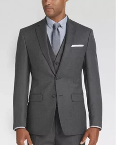 Calvin Klein 165941 Men's X-Fit Gray Extreme Slim Fit Vested Blazer Sz. 44R - Picture 1 of 2