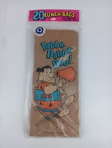 Conimar Flintstones Paper Lunch Bags Fred 1993 20 Count Vintage Hanna Barbera - Picture 1 of 10