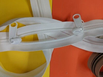 YKK #10 CF10 Bobina NEGRO, BLANCO, BEIGE, Cinta con Cremallera y Deslizadores Opciones Resistente Foto 1 de 4