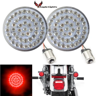 Eagle Lights 2" Red Harley LED Rear Turn Signals 1156 Single Contact Plug n Play - Image 1 of 4
