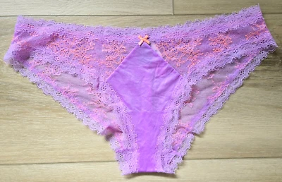 NWT Vintage Victoria's Secret Lavender Silky Smooth Lace Back Cheekini Panties L - Image 1 of 3