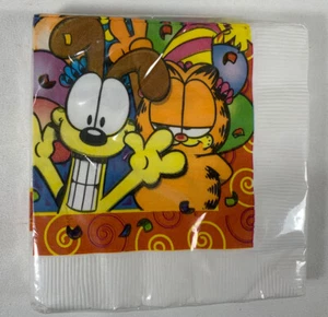 2 Vintage Odie Garfield Birthday Paper Napkins Jim Davis/Creative Expressions - Picture 1 of 4