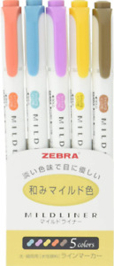 ZEBRA  Mildliner Markierstifte * 5 Farben  (FL133 )