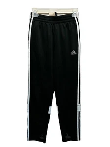 Adidas Black/White Athletic Pants Girls L (14-16) Logo 3 Stripe Elastic/Tie - Picture 1 of 6