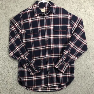 Jachs Mens L Black Red Plaid Long Sleeve Button Up HEAVY - Picture 1 of 12