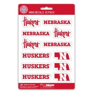 University Of Nebraska Cornhuskers - Set Of 12 Sticker Sheet - Picture 1 of 1