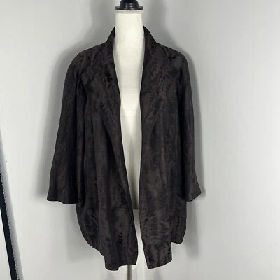 Blazer Eileen Fisher Delantero Abierto Talla 3X Marrón Manga 3/4 Foto 1 de 4