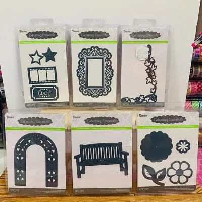 Lote de 6 troqueles de plantilla en relieve corte Darice pérgola de banco bordes de flores trozo de película Foto 1 de 4