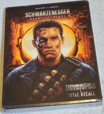 TERMINATOR 2 / Total Recall DOUBLE FEATURE Arnold schwarzenegger STEELBOOK Rare  - Image 1 of 2