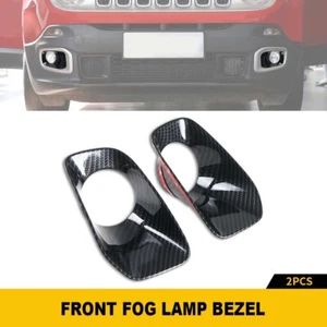 Carbon Fiber Front Fog Light Lamp Bezel Decor Covers For Jeep Renegade 2015-2018 - Picture 1 of 11