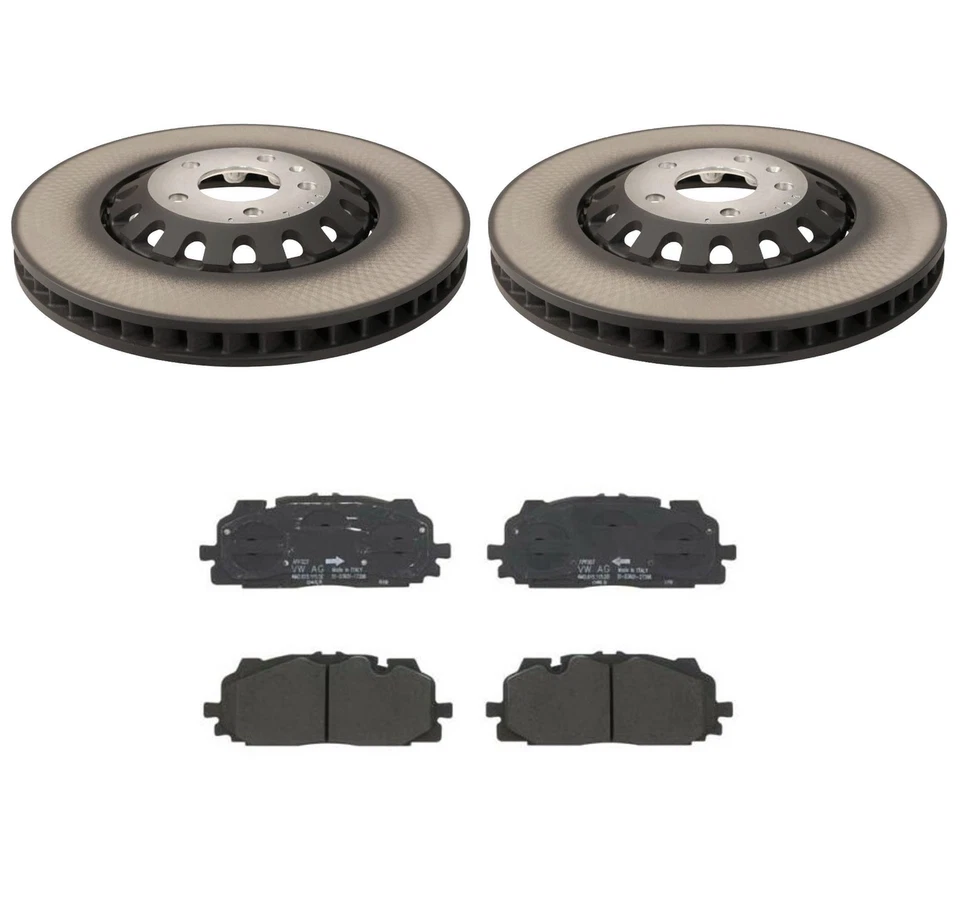 Kit de frenos delanteros SHW OEM rotores de disco de 375 mm y pastillas originales para Audi Q7 Q8 2019-2021 Foto 1 de 1