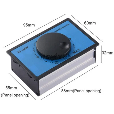 DC 10-60V 12V 24V 48V 20A PWM DC Controller velocità motore interruttore soft start