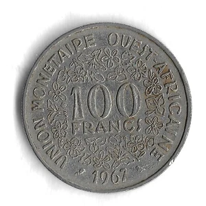 1967 West African States 100 Francs World Coin - KM# 4 - Picture 1 of 2