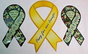 3 Apoya a nuestras tropas magnético 1 amarillo y 2 camuflaje nuevo anuncio 100 % caritativo - Imagen 1 de 3