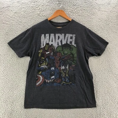 Camiseta Marvel Comics Avengers Estampado Gráfico Para Hombre Grande Gris Manga Corta Crew Foto 1 de 4