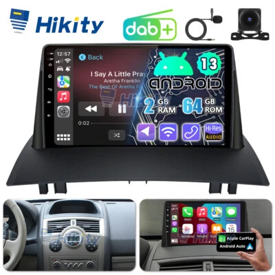 DAB+ 2+64GB 9" Android Autoradio für Renault Megane 2 mit GPS Navi WIFI CarPlay - Bild 1 von 4