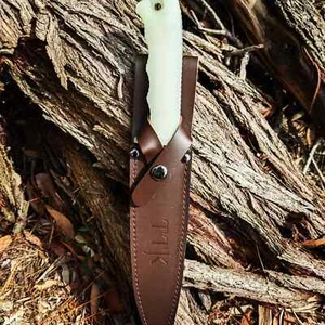 PIG STICKER 8″ HUNTING KNIFE Glow HandleLEATHER SHEATH PIG HUNTING HUNTING KNIFE - Picture 1 of 2