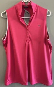 Callaway Womens Golf Hot Pink Sleeveless Back Peek Hole XL - Picture 1 of 5