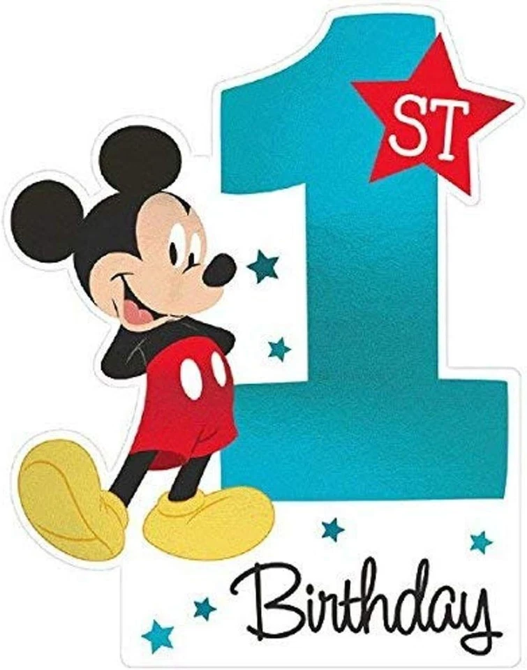 Mickey Mouse Fun To Be One Disney Kids 1st Birthday Party Novelty Invitations - Image 1 of 1