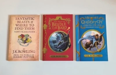 3 x Hogwarts Library pbs  Beedle Bard, Fantastic Beasts & Quidditch Through Ages - Image 1 of 4