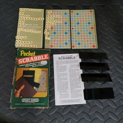 Pocket Scrabble Vintage 1955 Spears Games 99% Complete Missing 1 Letter - Image 1 of 4