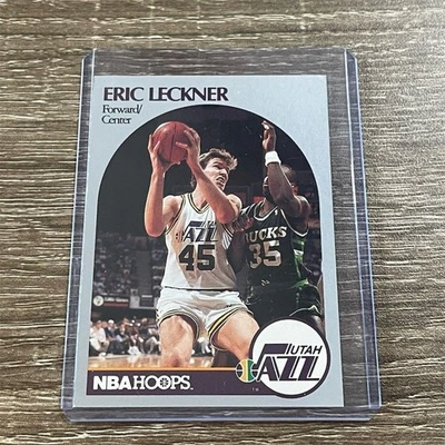 1990 NBA Hoops Eric Leckner #291 Utah Jazz Basketball Card NM - Image 1 of 3
