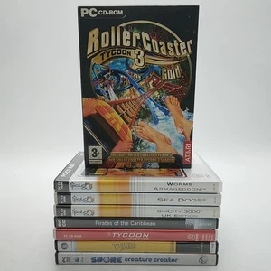 PC CD/DVD-ROM Game Bundle X10, Tycoon/Spore/Sim City 3000/POTC/Worms/Thrillville - Picture 1 of 13