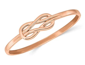 Brazalete brazalete nudo pulido enchapado en rosa de acero inoxidable - Imagen 1 de 4